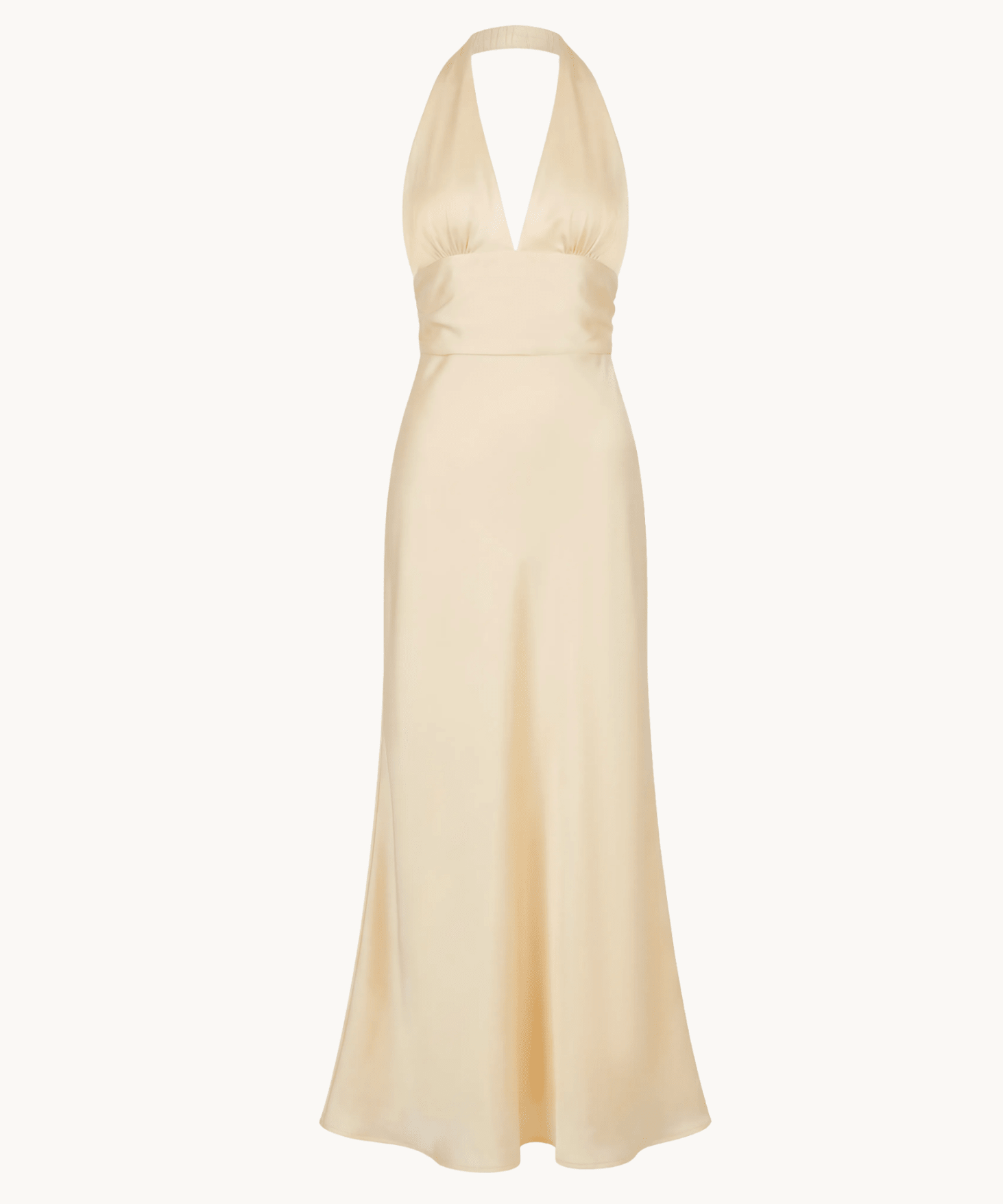 Bella Halterneck Kjole - Smørgul - ByStenholt.dk