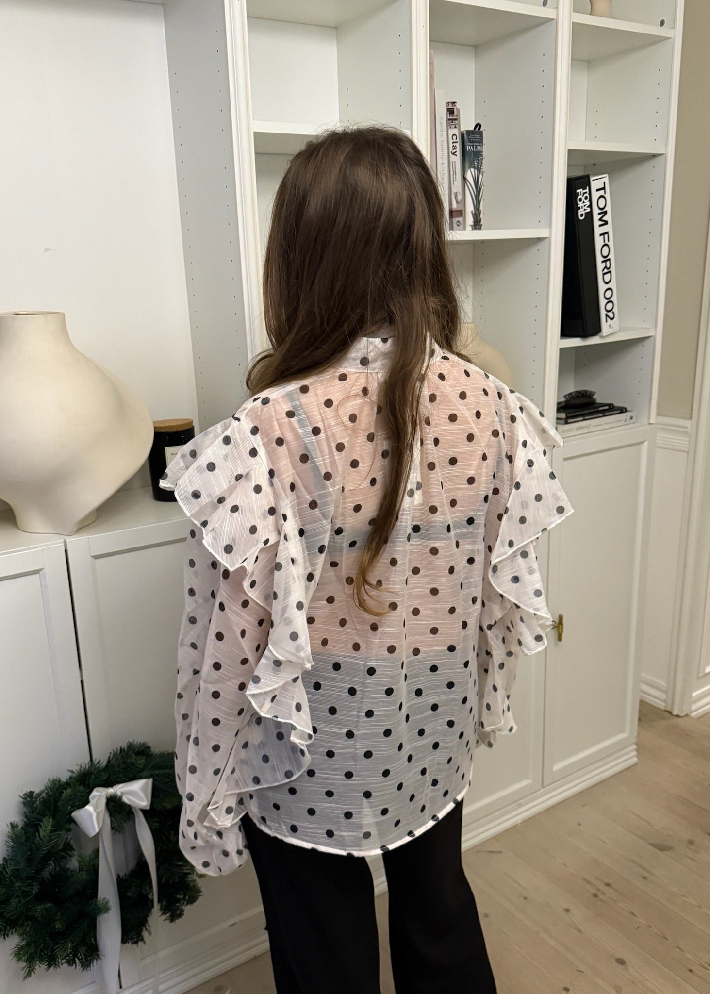 Belle Polka Skjorte - Hvid - ByStenholt.dk
