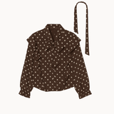 Belle Polka Skjorte - Mørkebrun - ByStenholt.dk