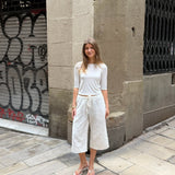 Broderet Low Waist Capribukser - ByStenholt.dk