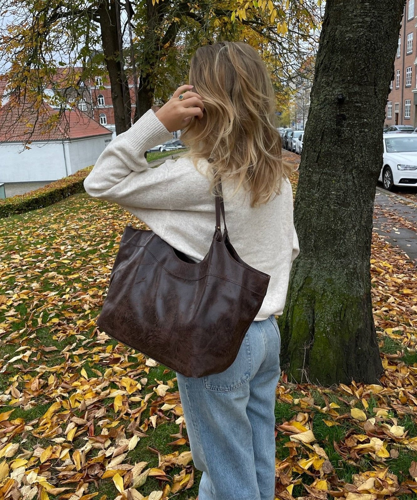 Caro Shopper Taske - Mørkebrun - ByStenholt.dk