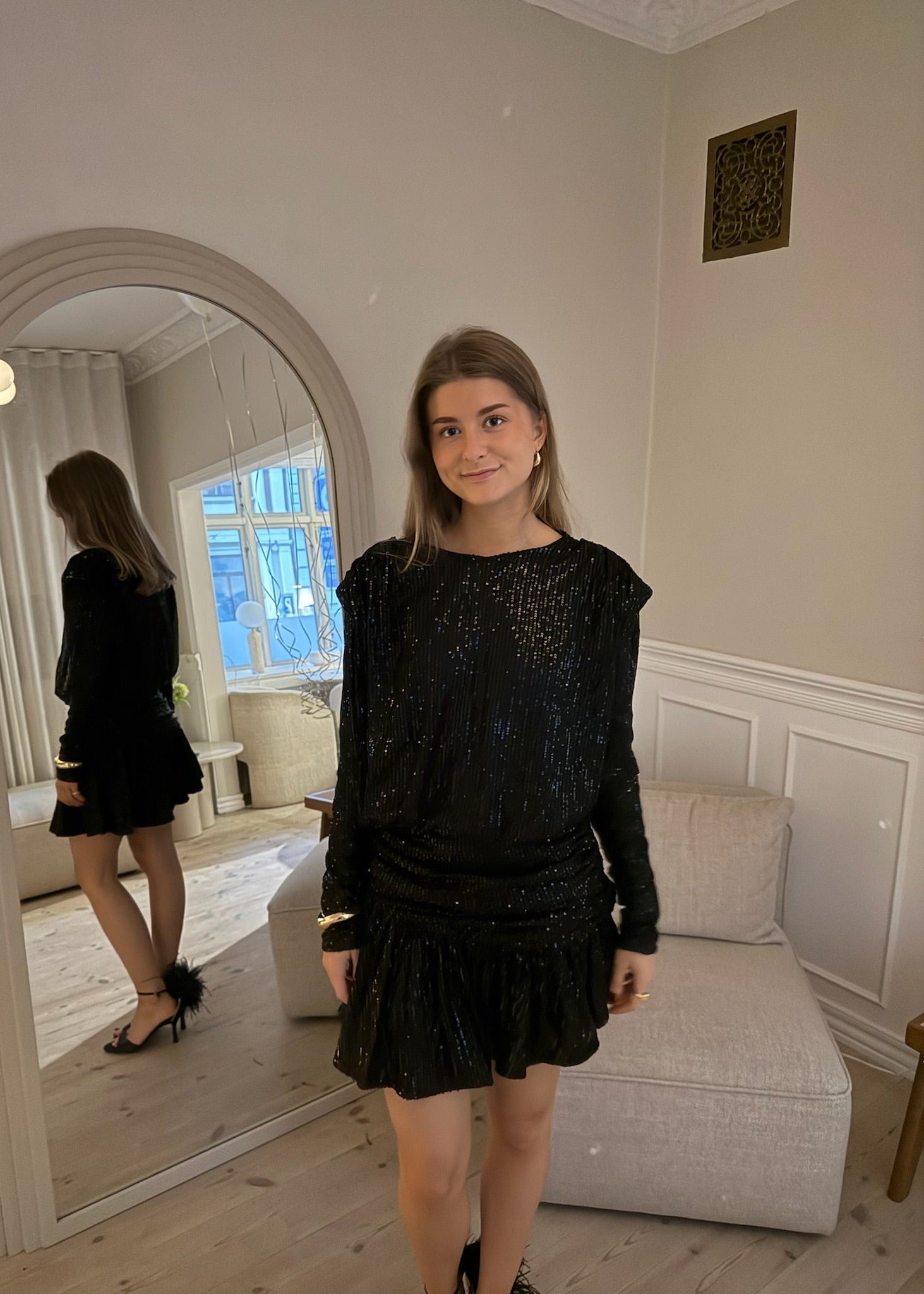 Celina Paillet Mini Kjole - Sort - ByStenholt.dk