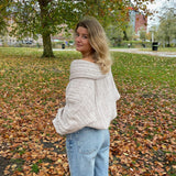 Chunky Off Shoulder Strik - Beige - ByStenholt.dk