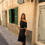 Clara Waisted Top + Aia Nederdel Sæt - Sort - ByStenholt.dk