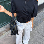Clara Waisted Top - Sort - ByStenholt.dk