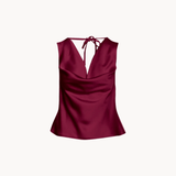 Cleo Draped Top - Bordeaux