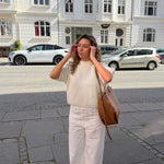 Cozy T-shirt Strik - Hvid - ByStenholt.dk