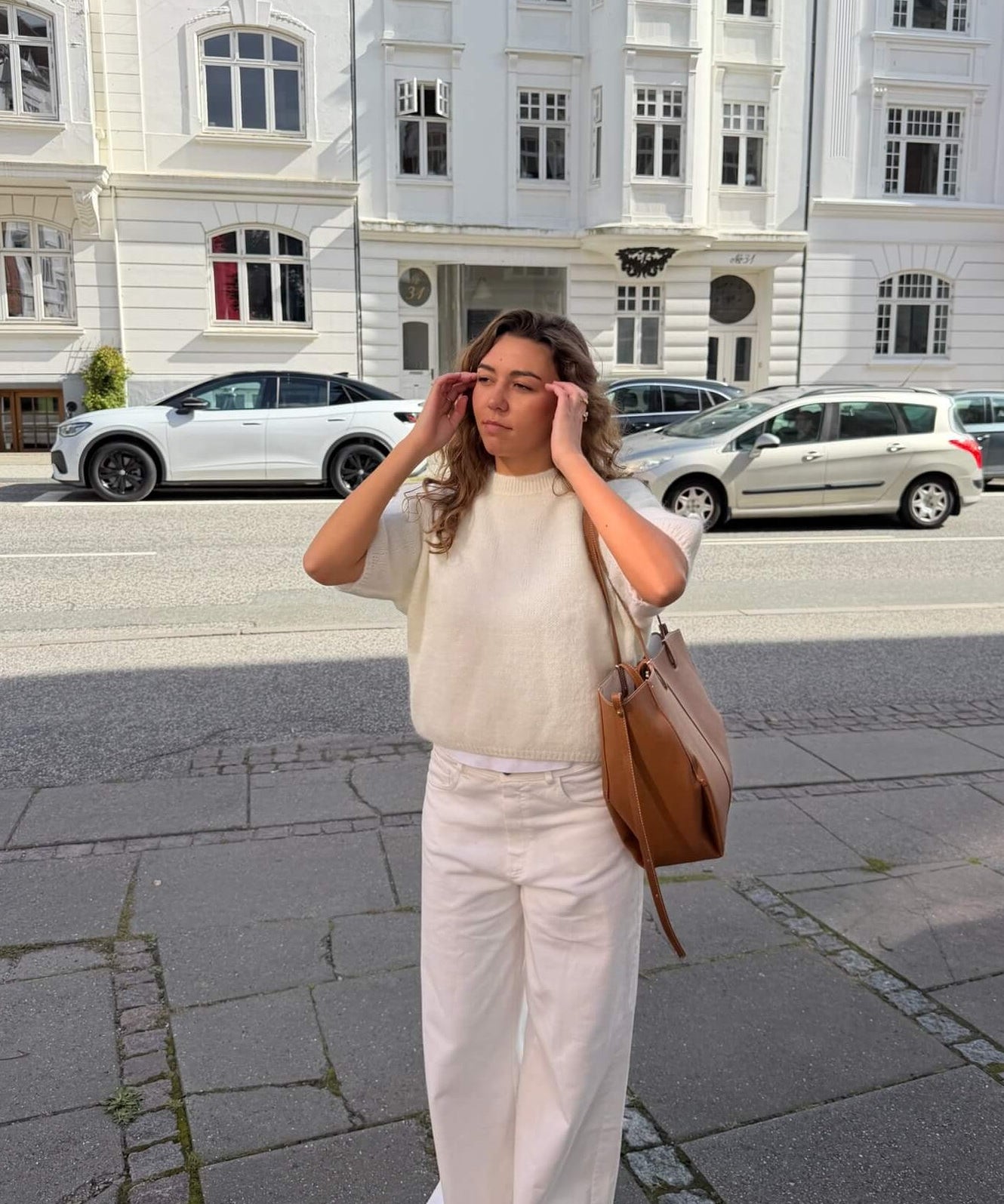 Cozy T-shirt Strik - Hvid - ByStenholt.dk