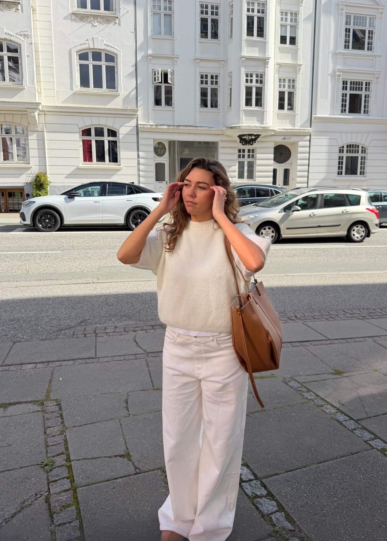 Cozy T-shirt Strik - Hvid - ByStenholt.dk