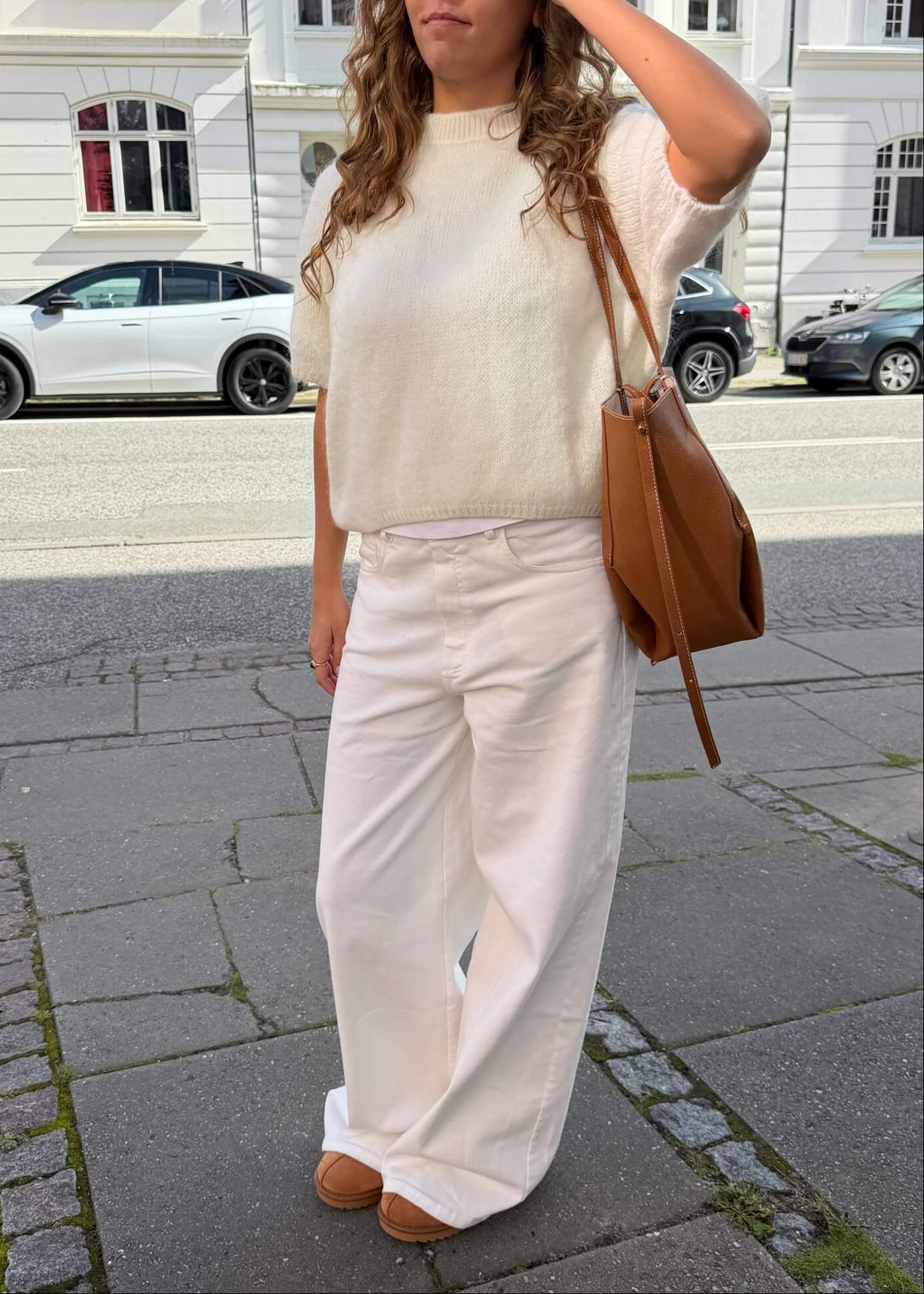Cozy T-shirt Strik - Hvid - ByStenholt.dk