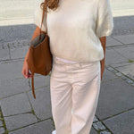 Cozy T-shirt Strik - Hvid - ByStenholt.dk