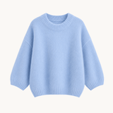 Cozy T-shirt Strik - Lyseblå - ByStenholt.dk