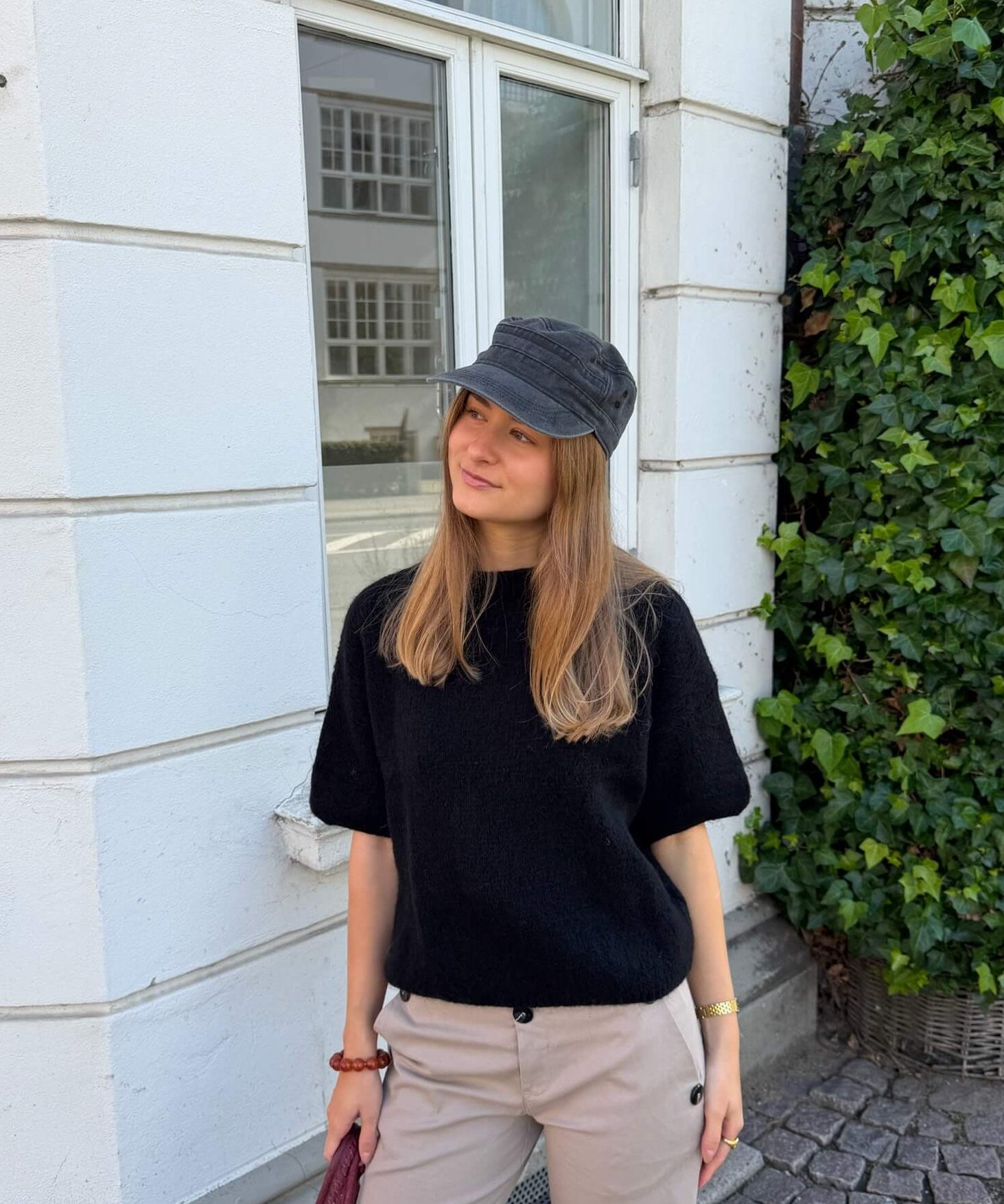 Cozy T-shirt Strik - Sort - ByStenholt.dk