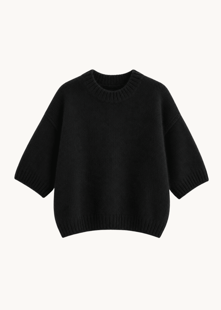 Cozy T-shirt Strik - Sort - ByStenholt.dk