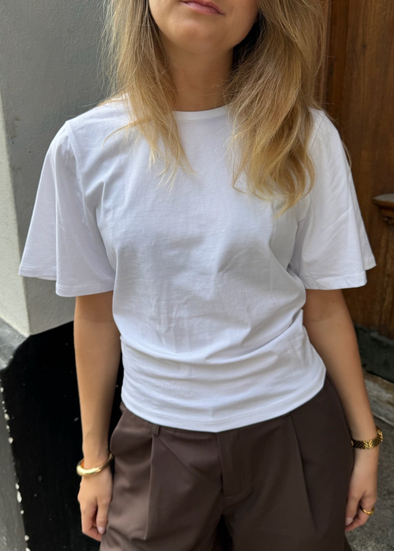Daily Waisted T-shirt - Hvid - ByStenholt.dk