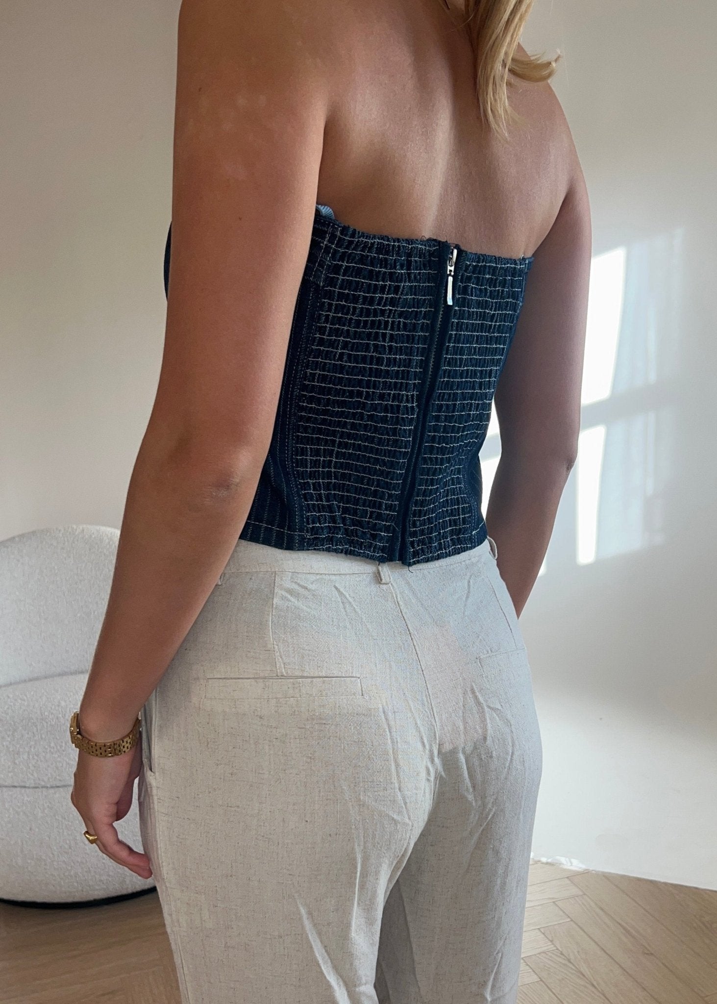 Denim Bandeau Top - ByStenholt.dk