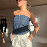 Denim Bandeau Top - ByStenholt.dk