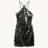 Dream Paillet Mini Kjole - Sort - ByStenholt.dk