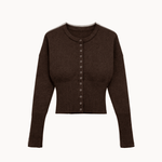 Eline Fitted Cardigan - Mørkebrun - ByStenholt.dk