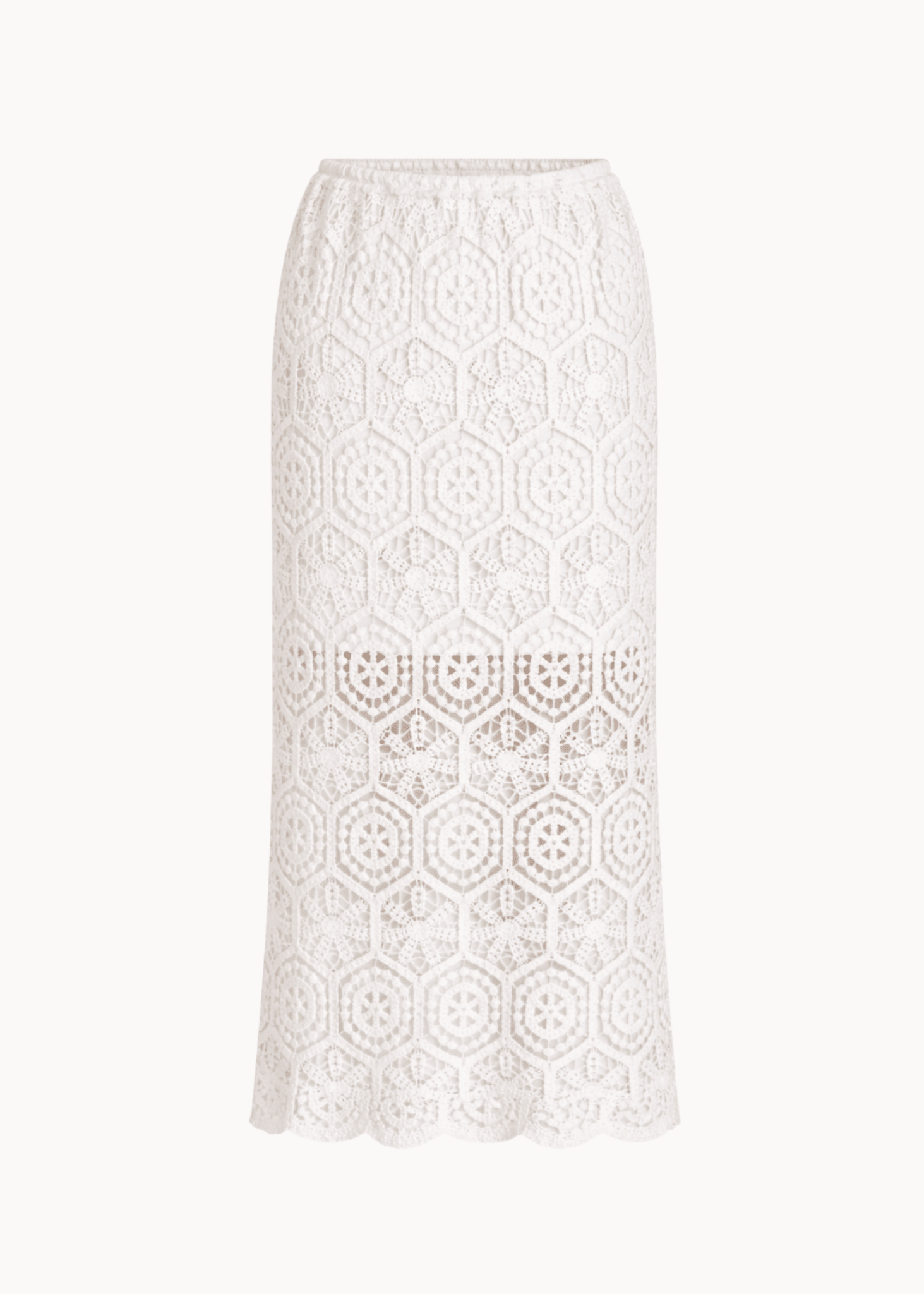 Ellie Hæklet Maxi Nederdel - Hvid - ByStenholt.dk