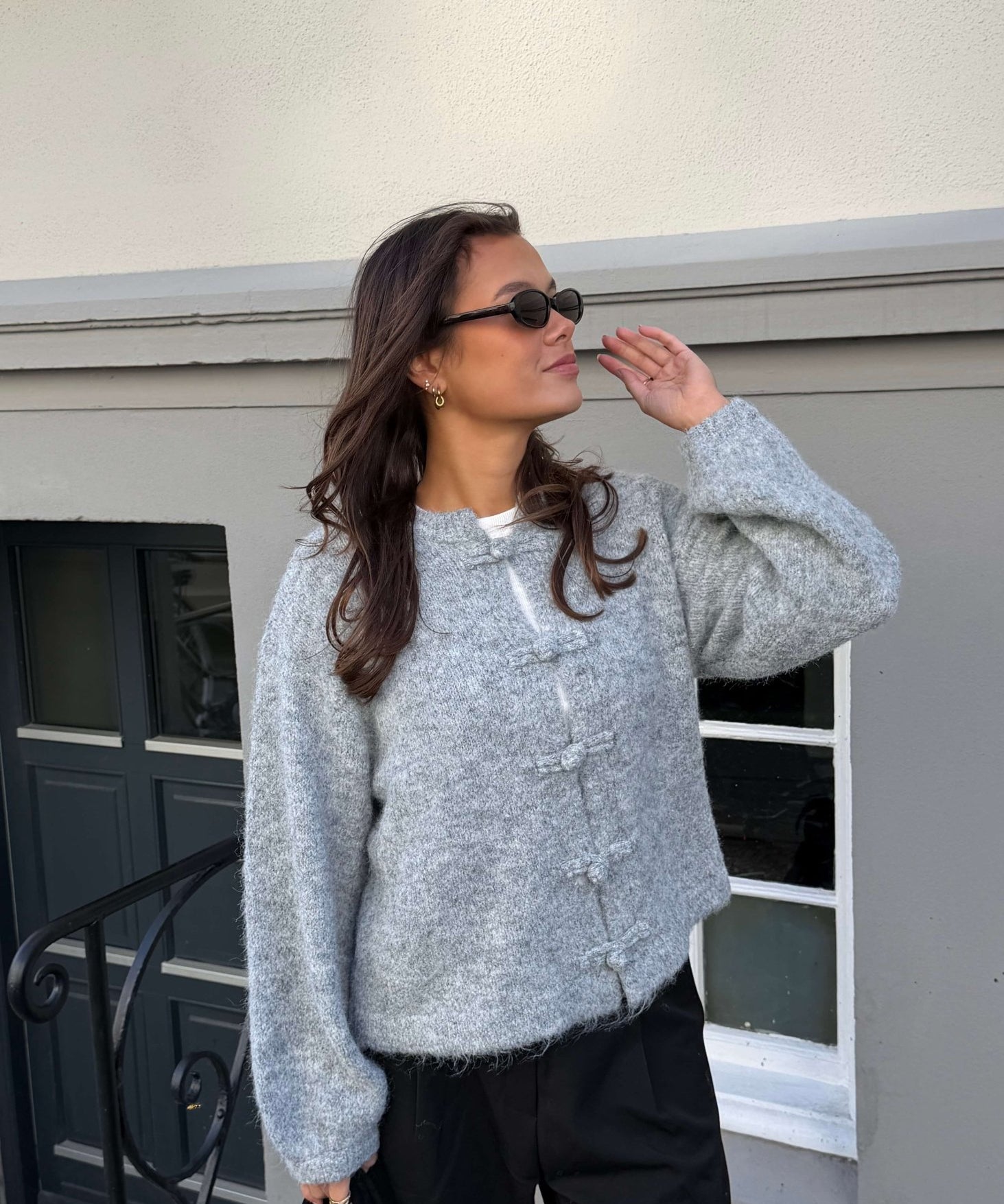 Elva Strik Cardigan - Grå - ByStenholt.dk