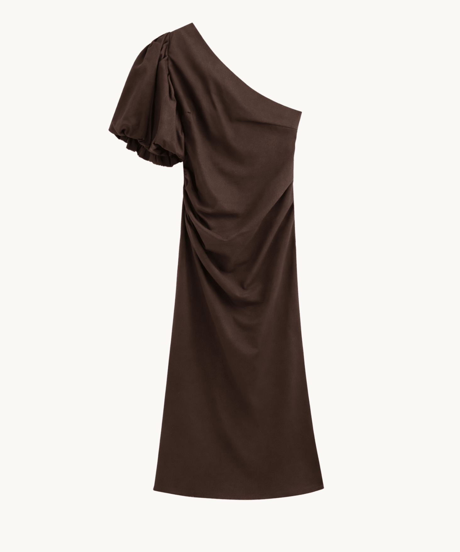 Elvira One Shoulder Kjole - Mørkebrun - ByStenholt.dk