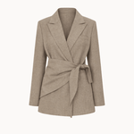 Emma Tie Blazer - Taupe - ByStenholt.dk
