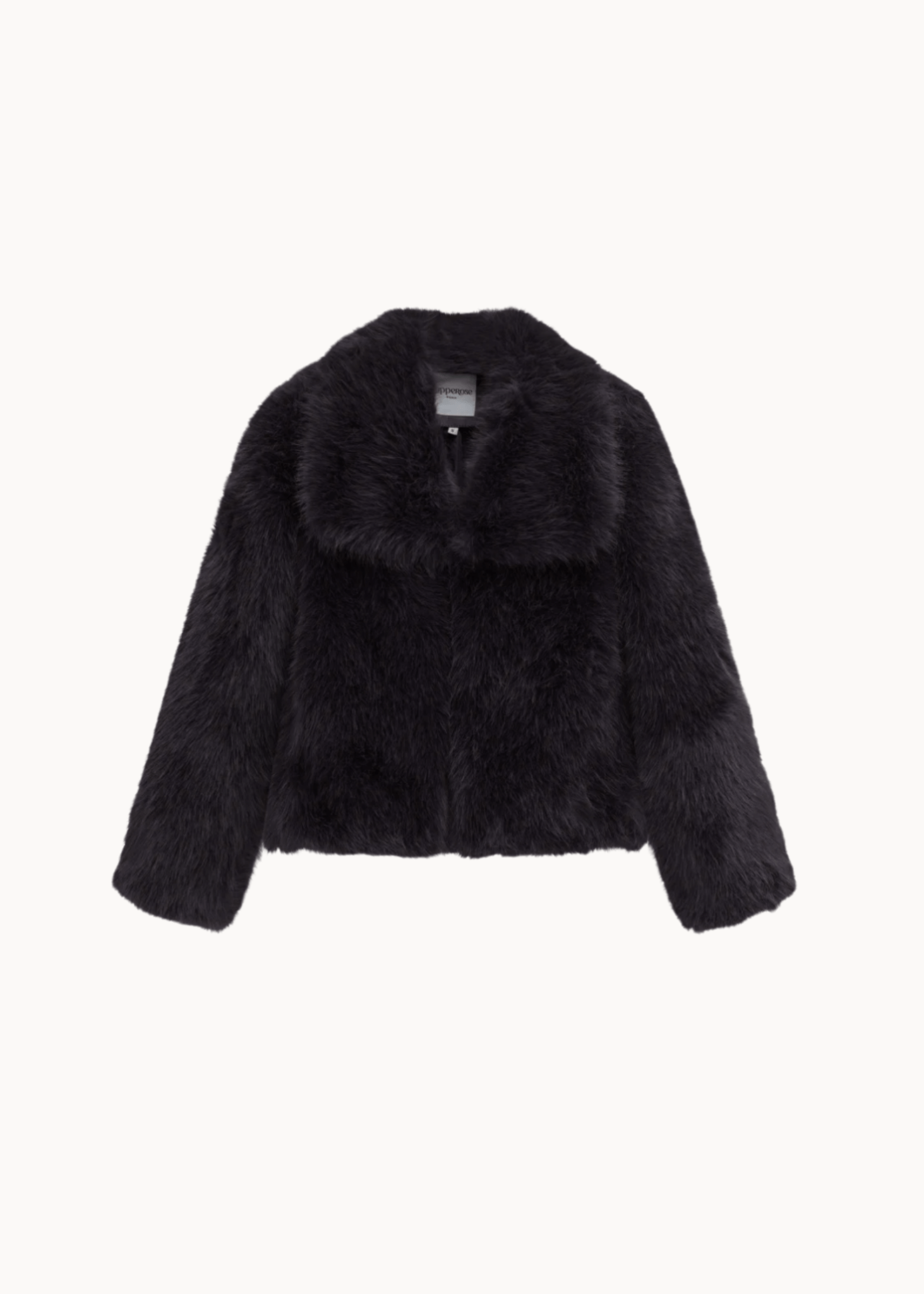 Faux Fur Kort Jakke - Sort - ByStenholt.dk