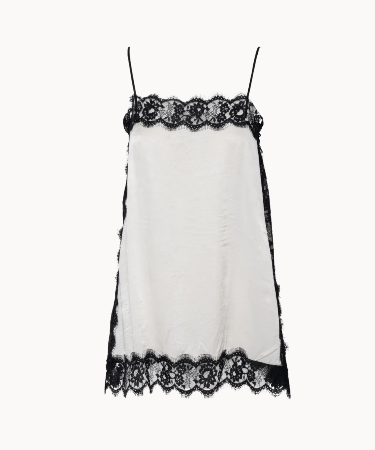 Firkantet Satin Top - Hvid - ByStenholt.dk