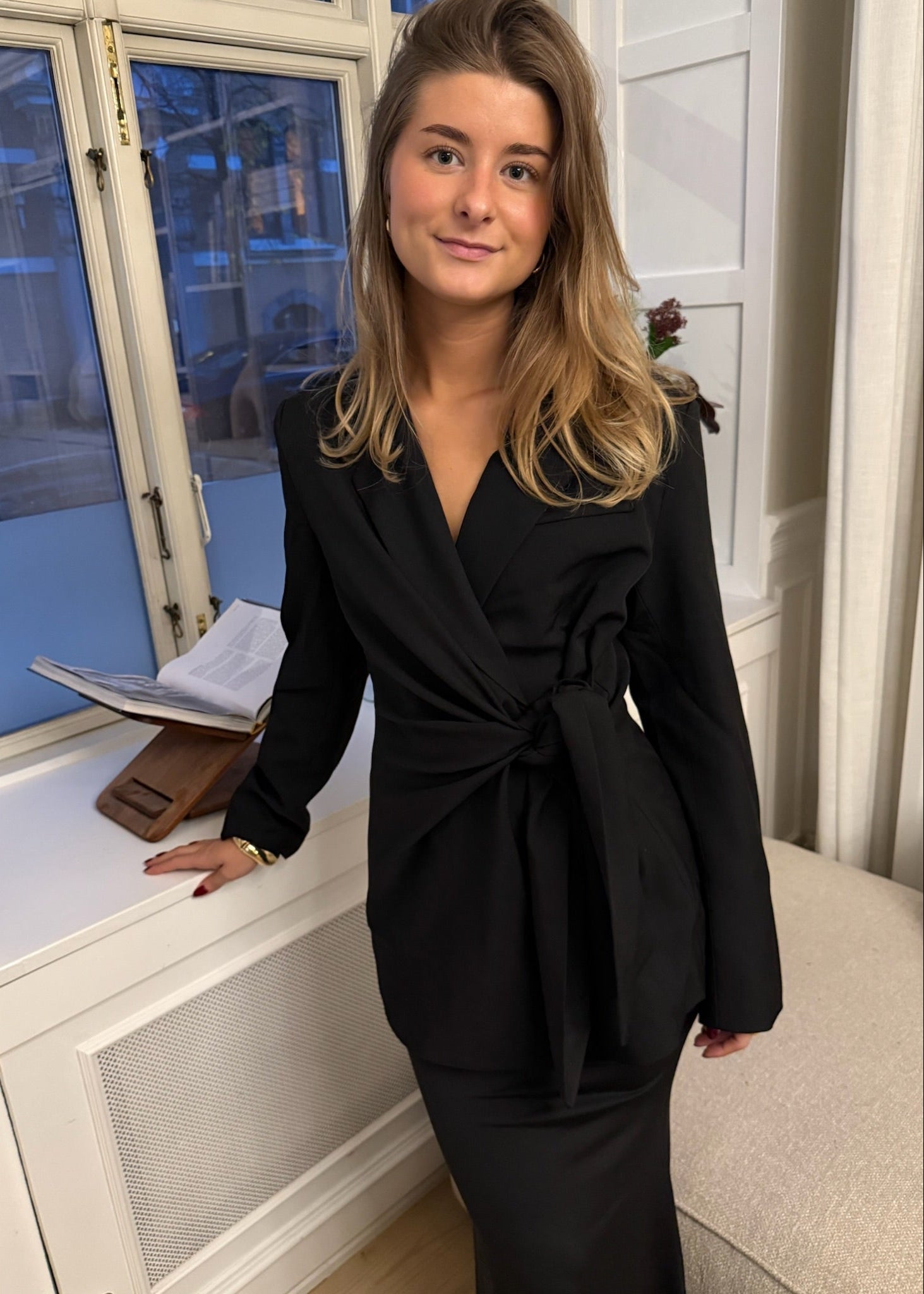 Fitted Tie Blazer - Sort - ByStenholt.dk