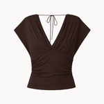 Gaia Top + Aia Nederdel Sæt - Mørkebrun - ByStenholt.dk