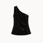 Gia One Shoulder Paillet Top - Sort - ByStenholt.dk