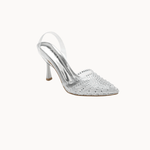 Glitter Slingback Pumps - Sølv - ByStenholt.dk