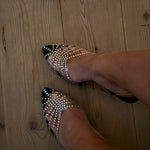 Glitter Slingback Pumps - Sort - ByStenholt.dk