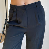 Straight-leg suit trousers - black
