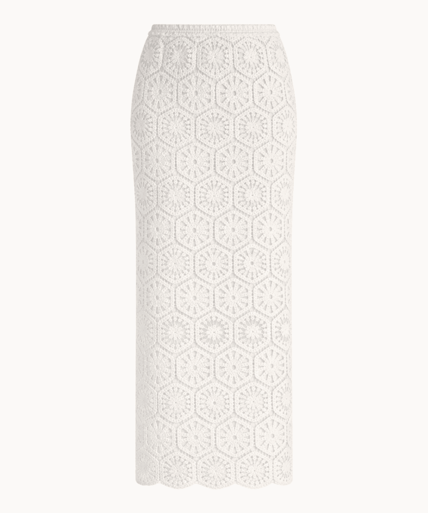 Hæklet Maxi Nederdel - Hvid - ByStenholt.dk