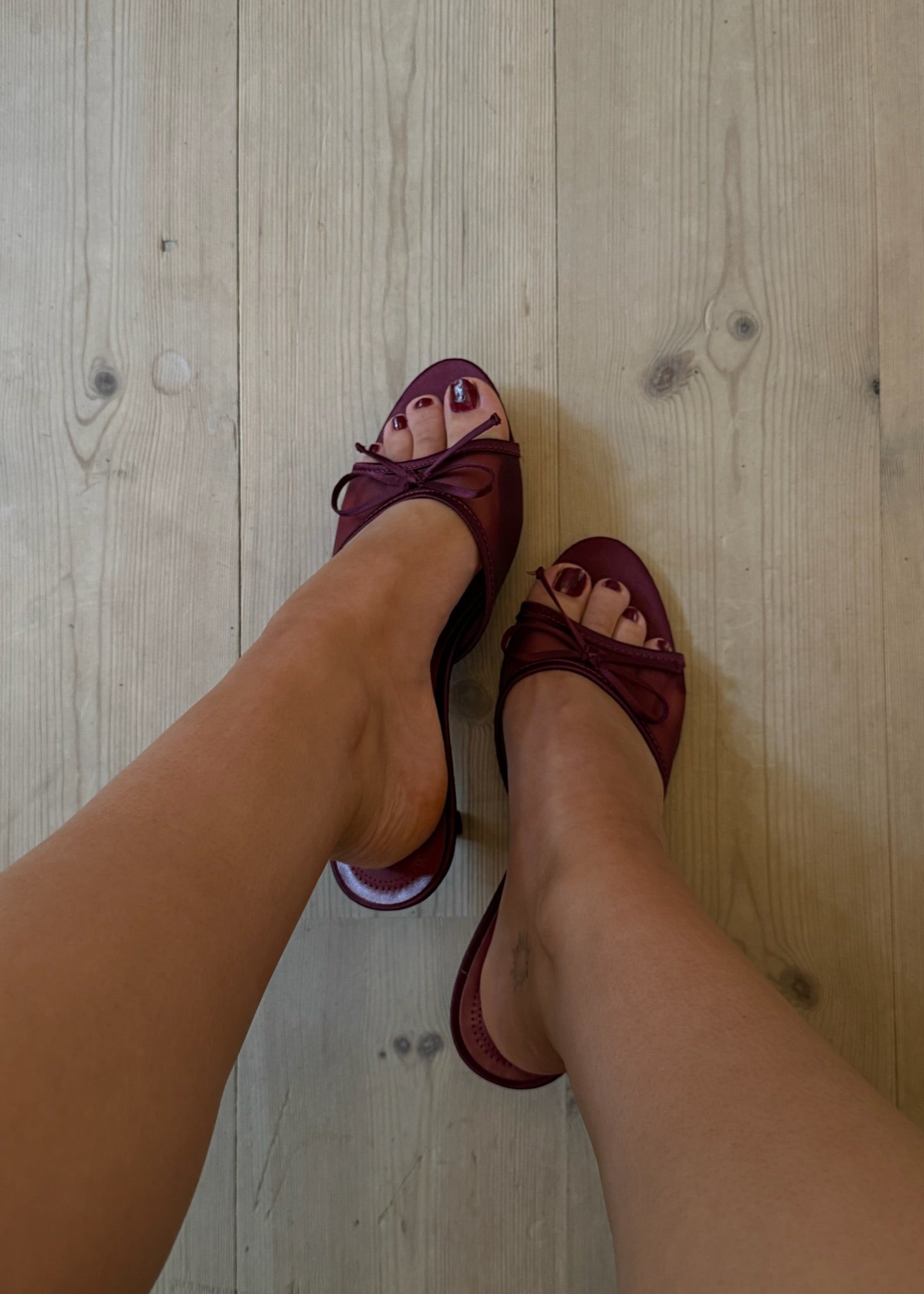 Høje Mules med Sløjfe - Bordeaux - ByStenholt.dk