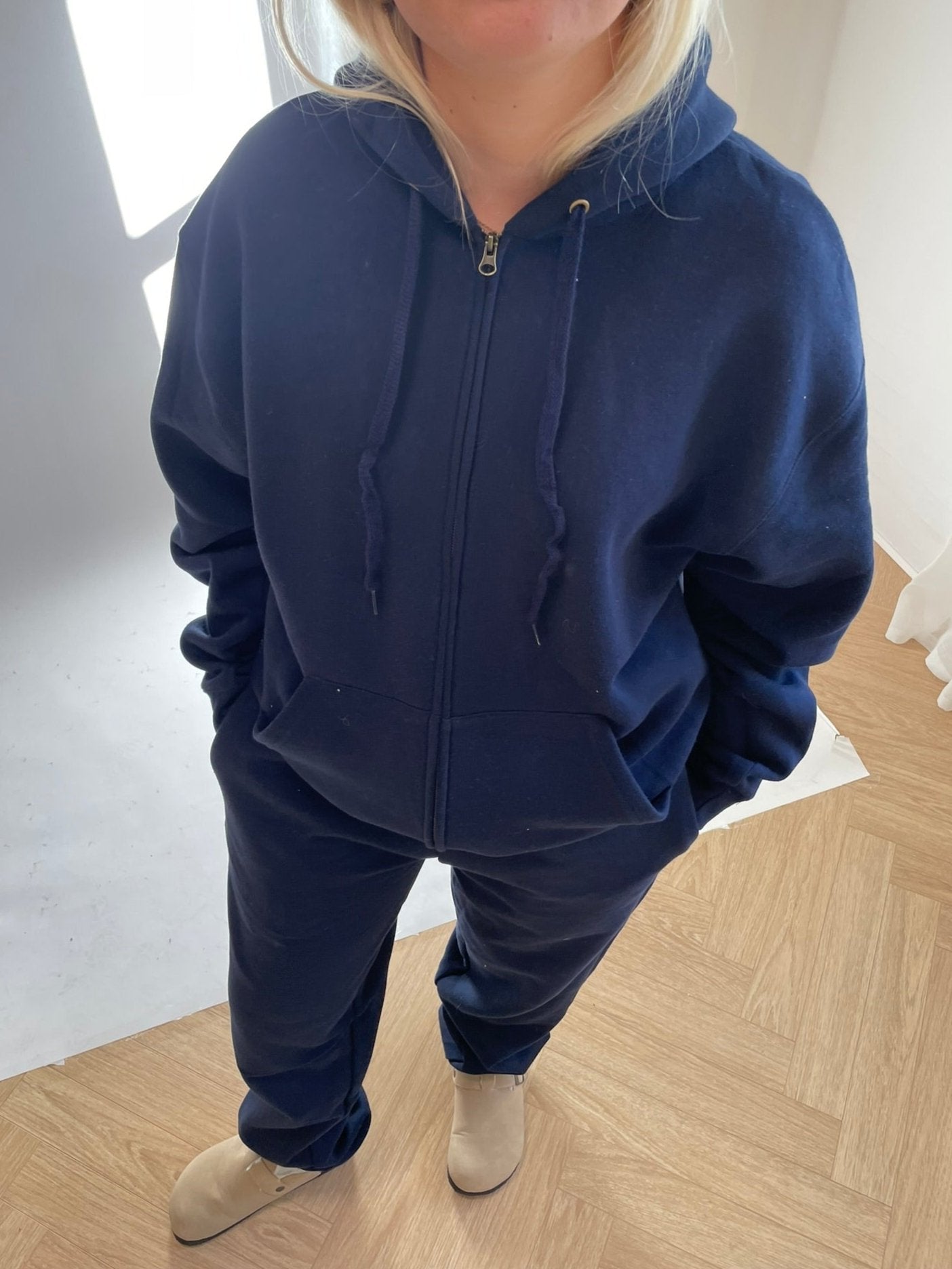 Hoodie Med Lynlås - Navy - ByStenholt.dk