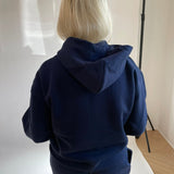 Hoodie Med Lynlås - Navy - ByStenholt.dk