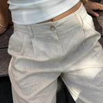 Hør Habitbukser - Beige - ByStenholt.dk