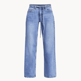 Jeans med bindebånd - Blå - ByStenholt.dk