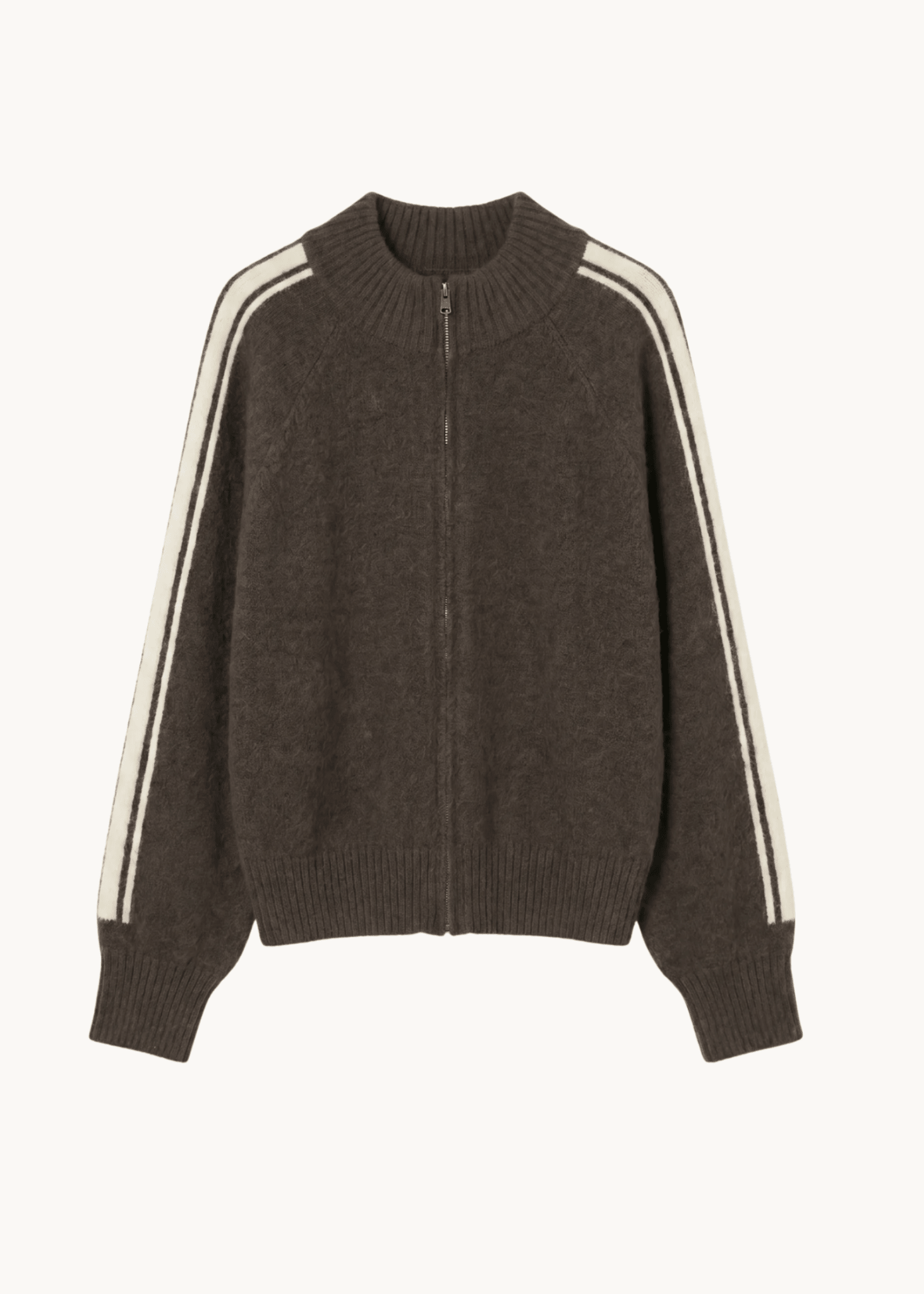 Juno Zip Cardigan - Mørkebrun - ByStenholt.dk