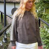 Juno Zip Cardigan - Mørkebrun - ByStenholt.dk