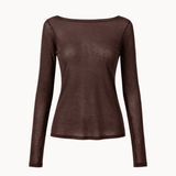 Kaia Langærmet Bluse - Mørkebrun - ByStenholt.dk