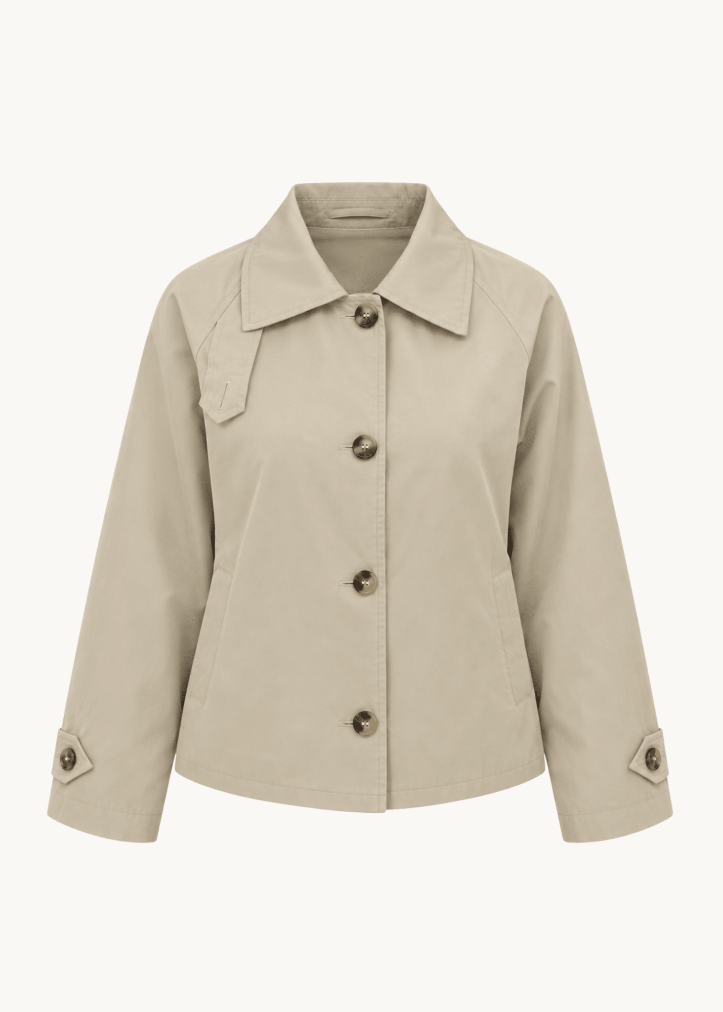 Klassisk Kort Trenchcoat - Beige - ByStenholt.dk