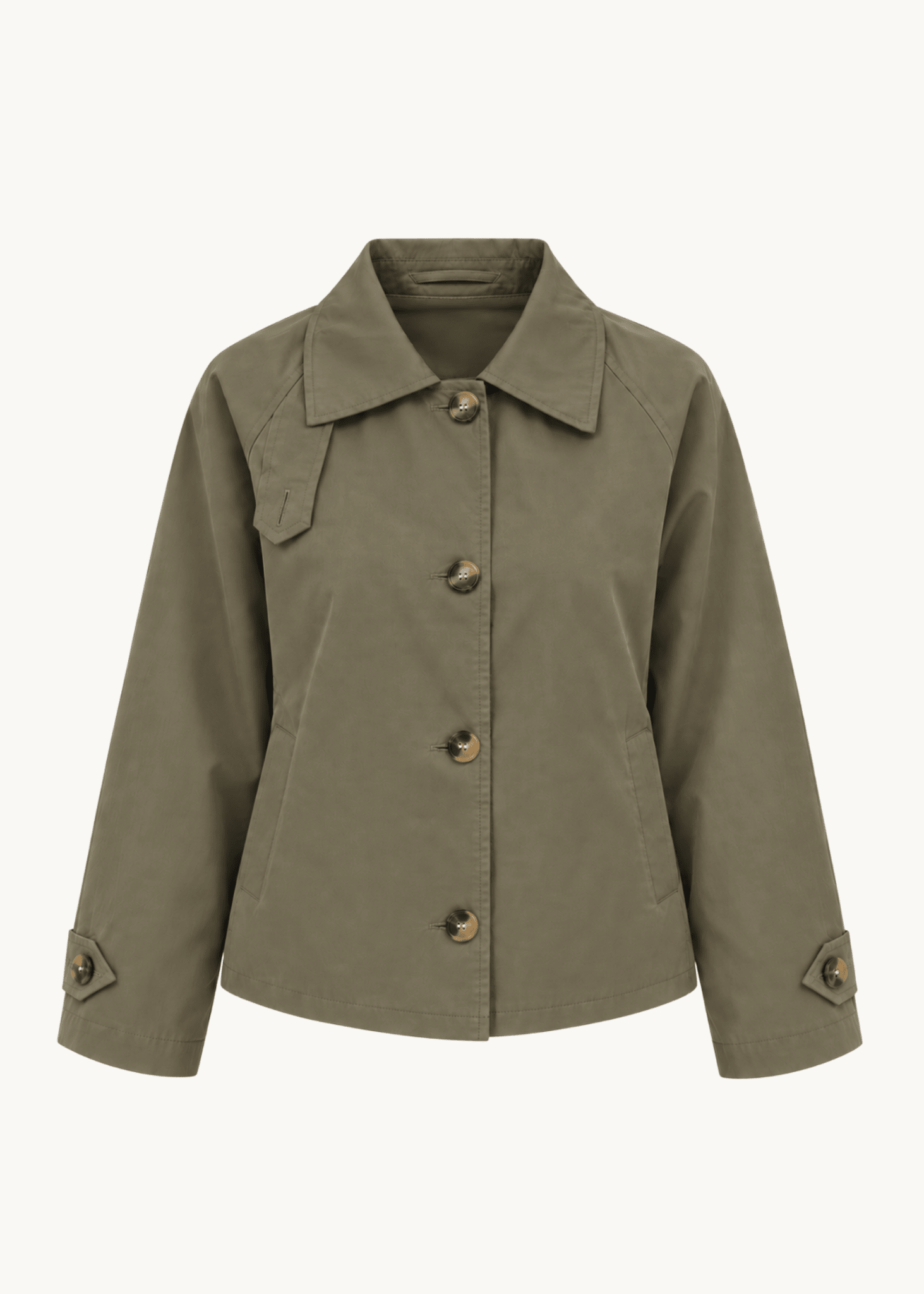 Klassisk Kort Trenchcoat - Khaki - ByStenholt.dk