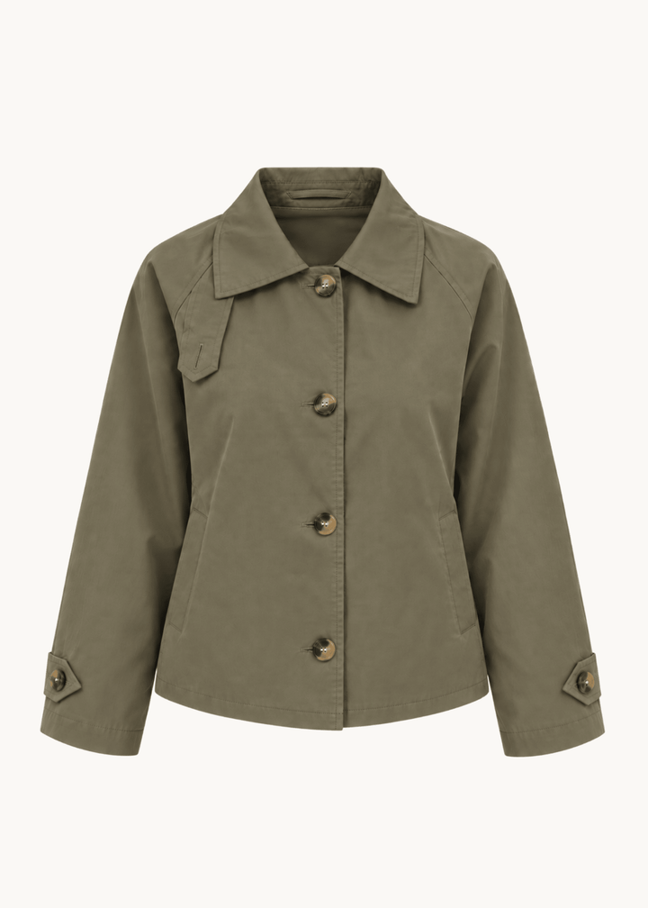 Klassisk Kort Trenchcoat - Khaki - ByStenholt.dk
