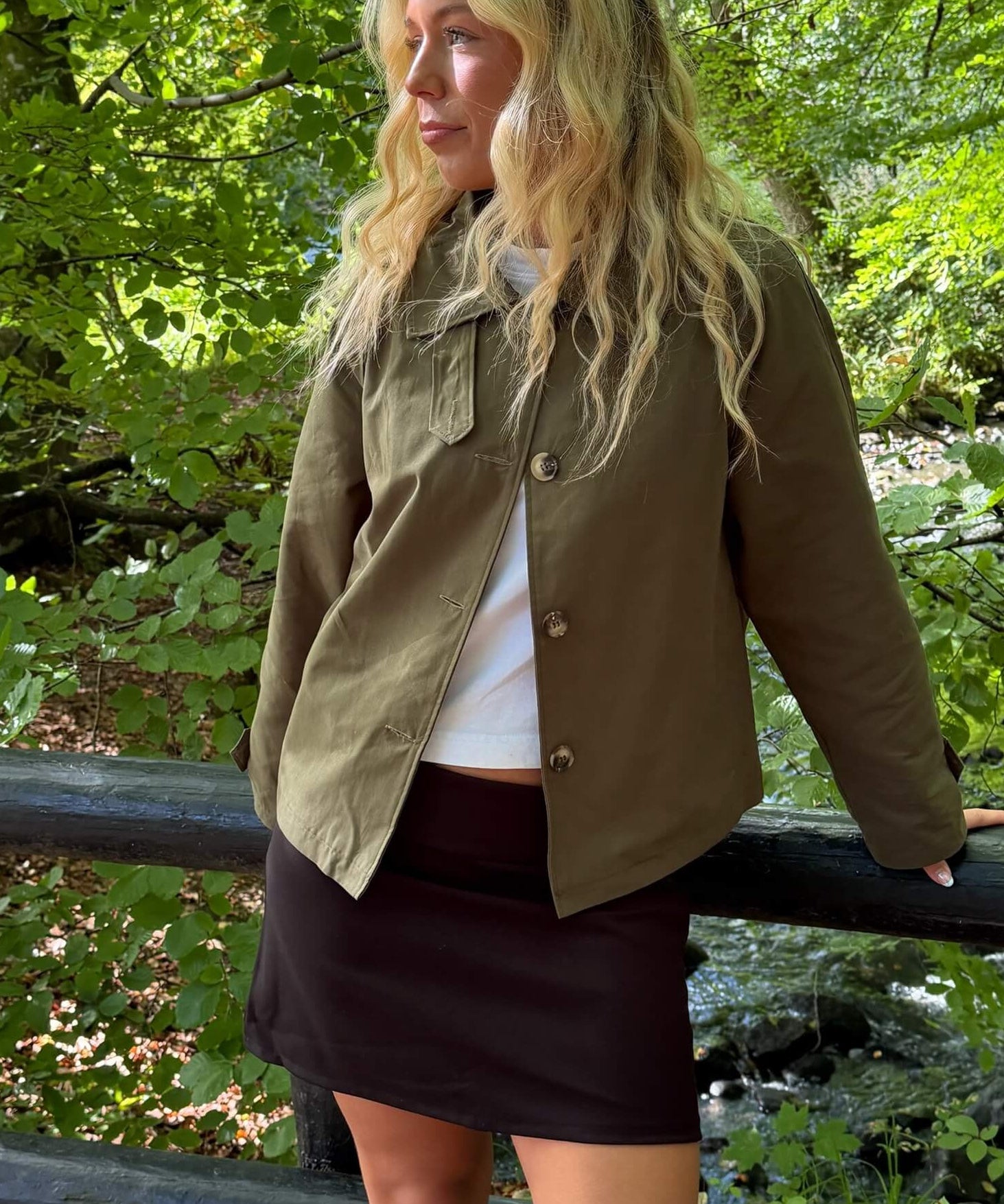 Klassisk Kort Trenchcoat - Khaki - ByStenholt.dk