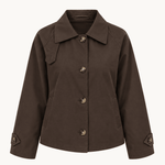 Klassisk Kort Trenchcoat - Mørkebrun - ByStenholt.dk