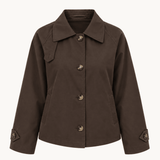 Klassisk Kort Trenchcoat - Mørkebrun - ByStenholt.dk